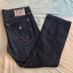 Men’s Bootcut True Religion Jeans Size 36 Waist with 30 Inseam - Dark Wash